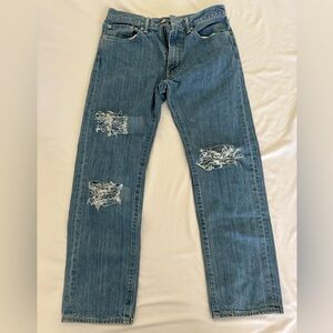 Levi’s 506 Size 32 x 30 Straight Fit Medium Blue Distressed Jeans
